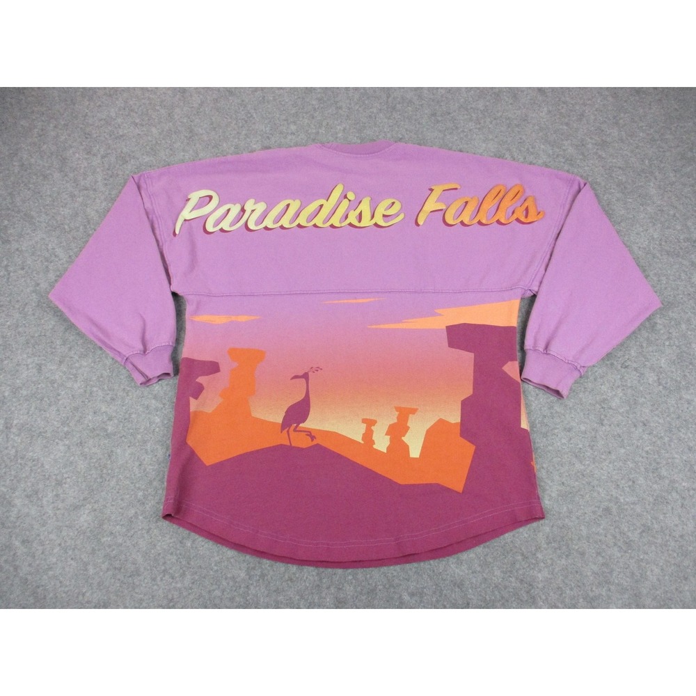 Disney Shirt XS Purple Orange UP Spirit Jersey Paradise Falls Puff Print
